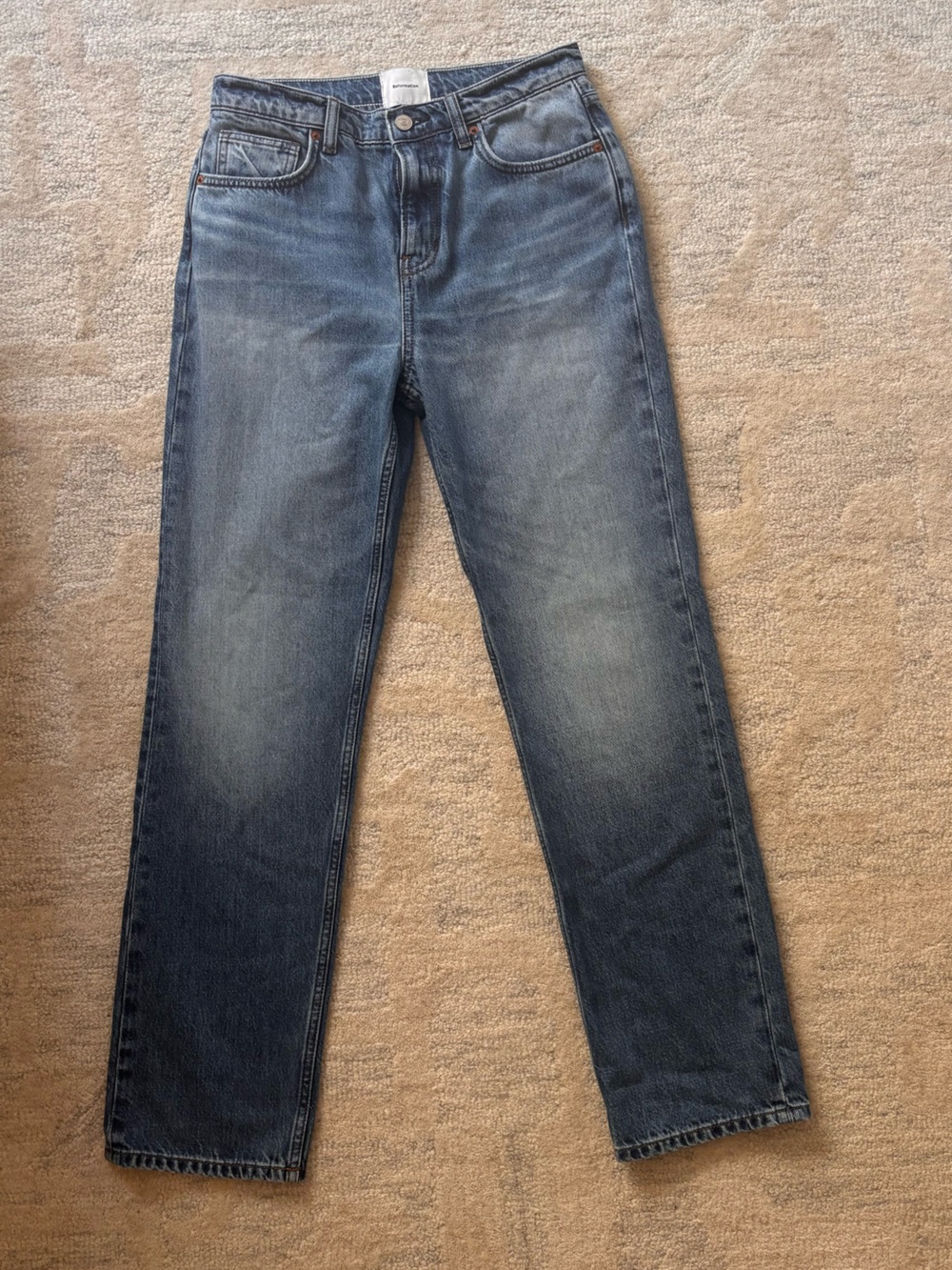 Reformation Men's Straight Jeans in Faded Blue Wash